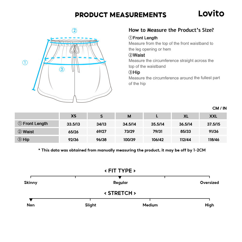 Lovito Shorts Falsos 2 em 1 com Zíper