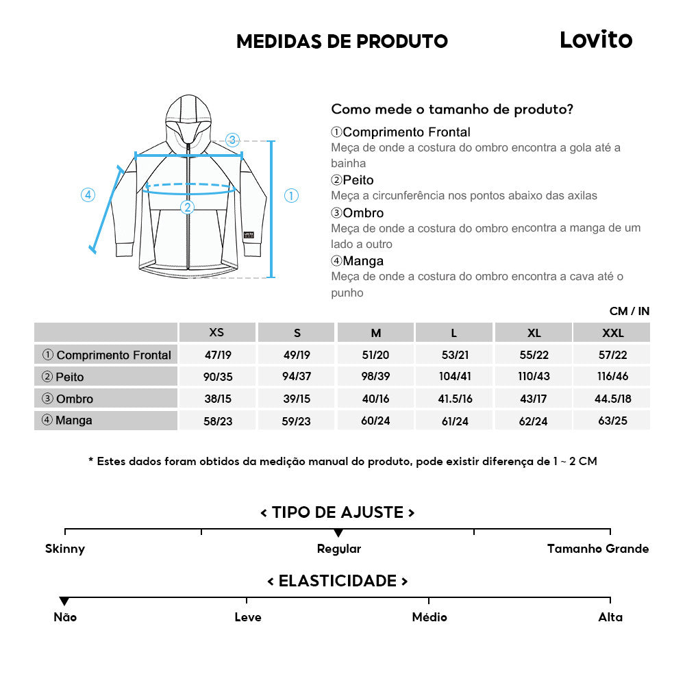 Lovito Blazer com Bolsos e Botões Simples Casual