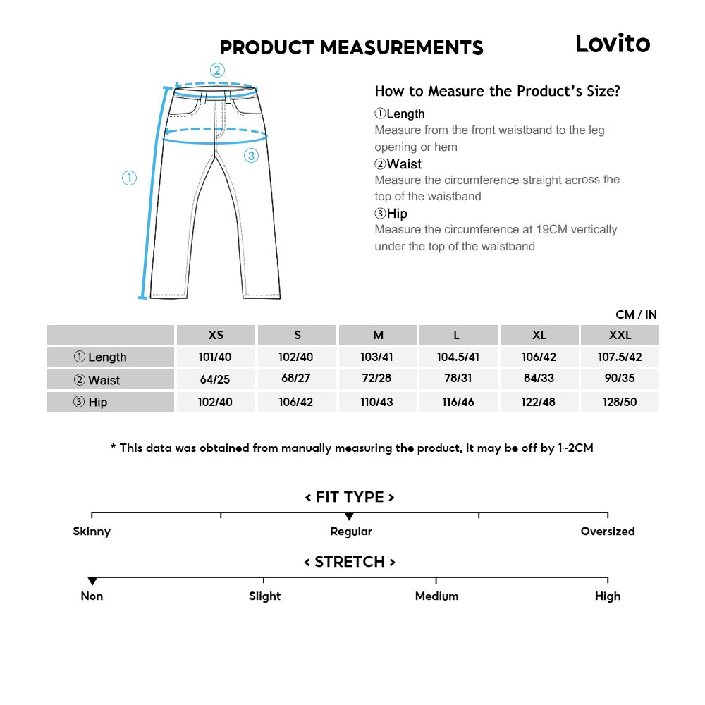 Lovito Calça com Bolsos de Cintura Alta e Estrutura de Linha Casual Simples