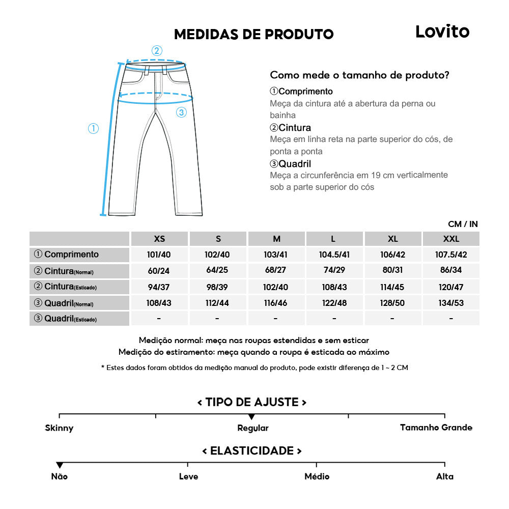 Lovito Calça com Cordão Simples para Mulheres
