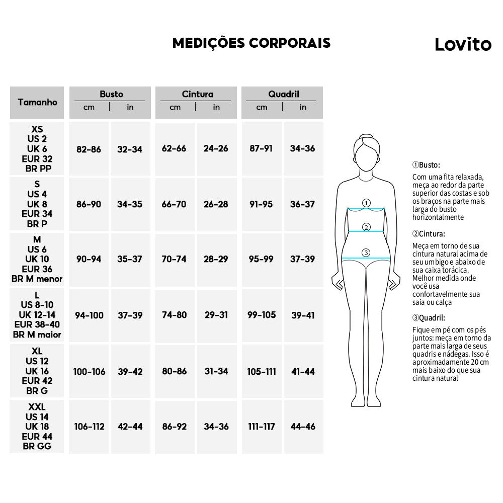 Lovito Shorts Falsos 2 em 1 com Zíper