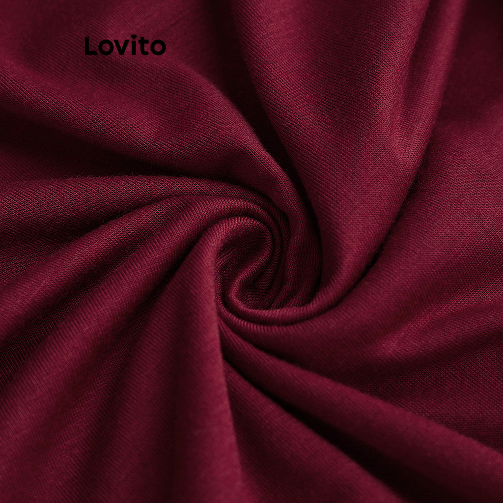 Lovito Casual Regata Liso com Plissado