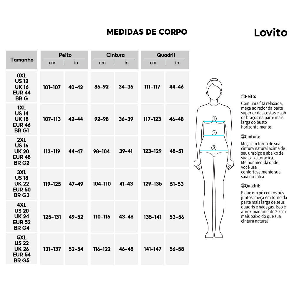 Lovito Regata casual de malha canelada lisa