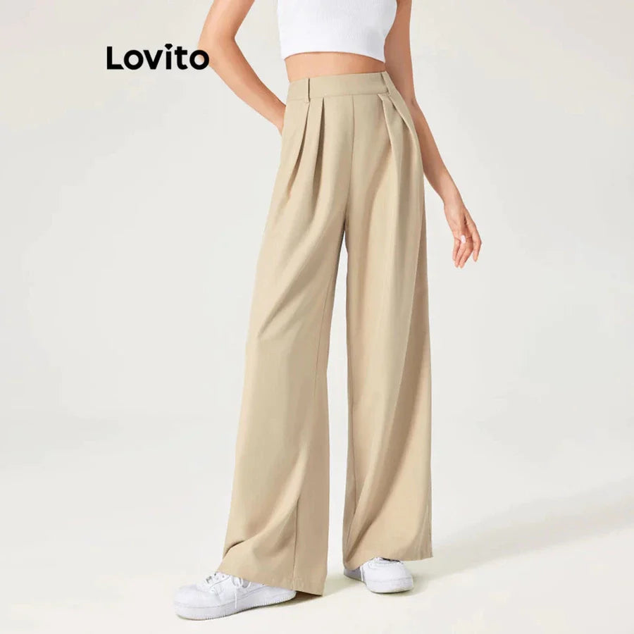 Kit 3 Calças Lovito Elegante Plissada