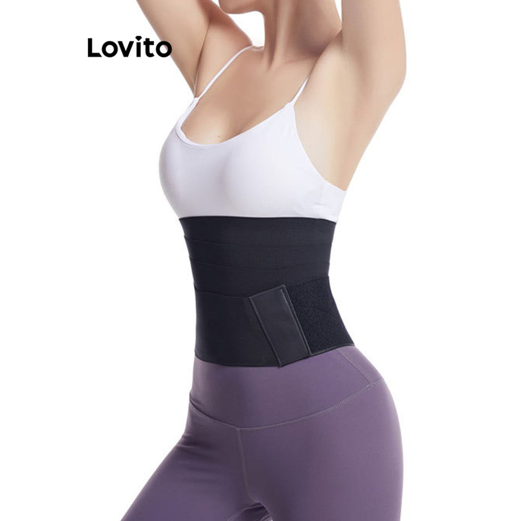 Lovito Casual Cinta Modeladora Feminina Lisa Cruzada
