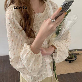 Lovito Casual Blusa Feminina com Estampa Floral