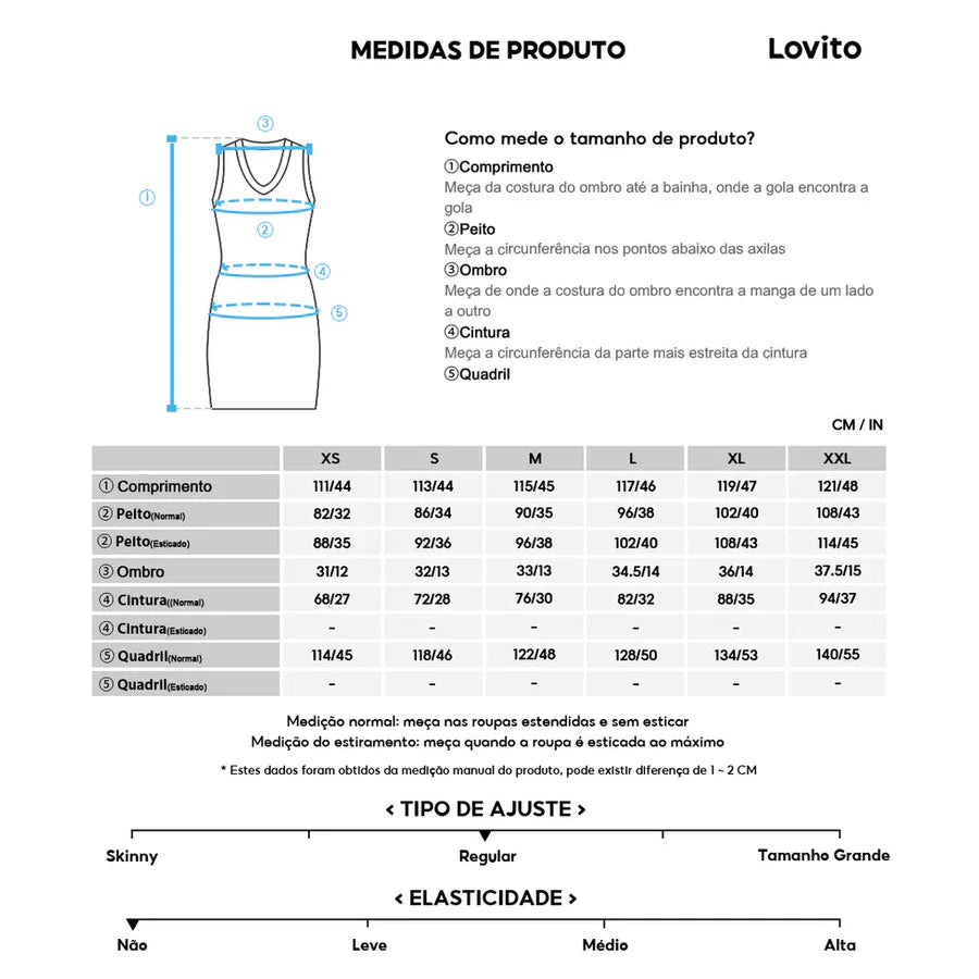 Lovito Vestido com Babados e Bordados de Renda Floral [FRETE GRÁTIS]