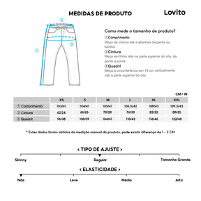 Lovito Calça Básica Lisa com Botões na Frente