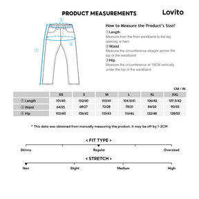 Lovito Calça com Bolsos de Cintura Alta e Estrutura de Linha Casual Simples