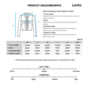 Lovito Casual Blusa Feminina Lisa de Jacquard com Manga Comprida