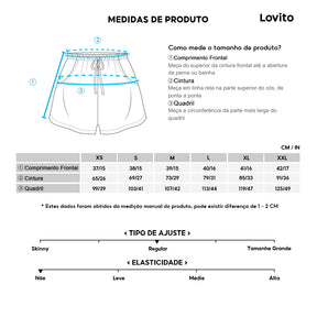 Lovito Elegante Short Plissado Básico
