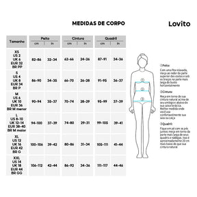 Lovito Calça com Bolsos de Cintura Alta e Estrutura de Linha Casual Simples